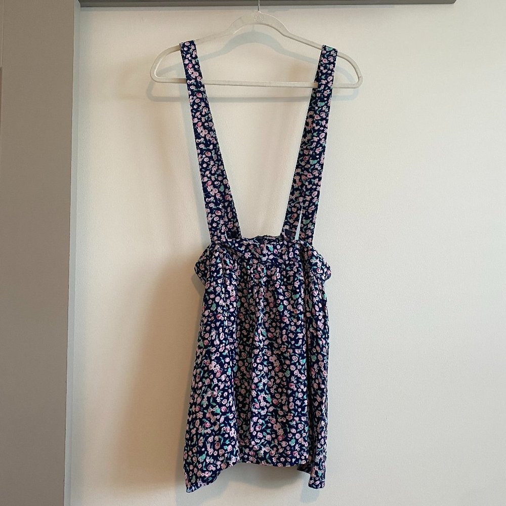 Anthropologie Floral Suspender Skirt